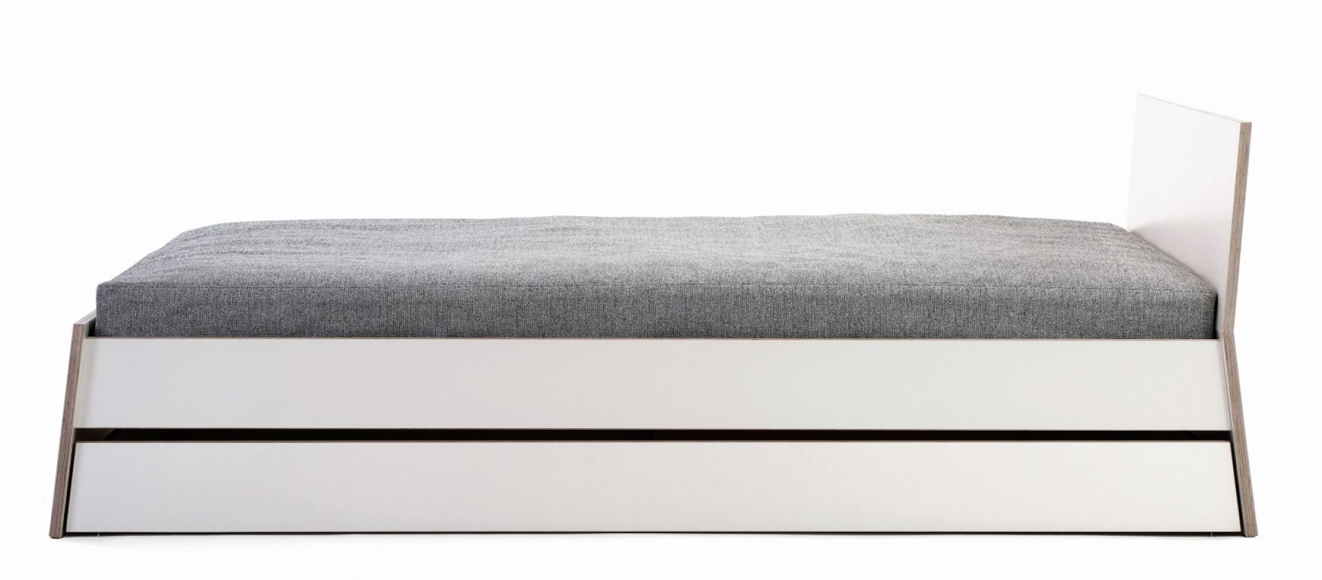 Stockholm bed birch multiplex with high headboard 160 white Richard Lampert 